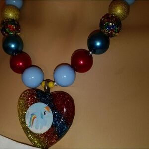 Large beaded fashion my little pony necklace